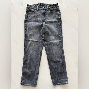 White House Black Market High Rise Straight Curvy  Gray Jeans